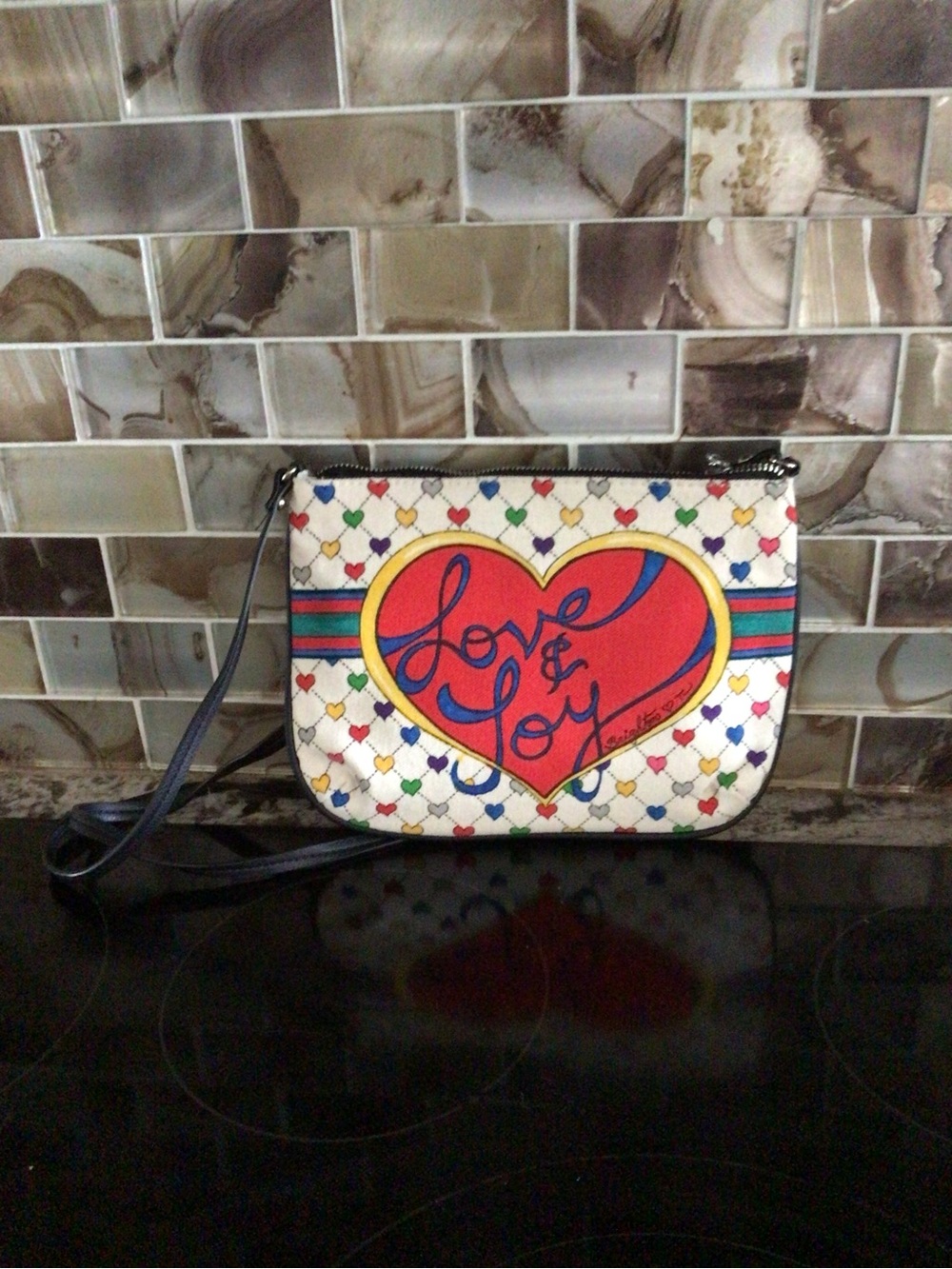 Brighton White Multi Heart 'Love & Joy' Crossbody Wristlet